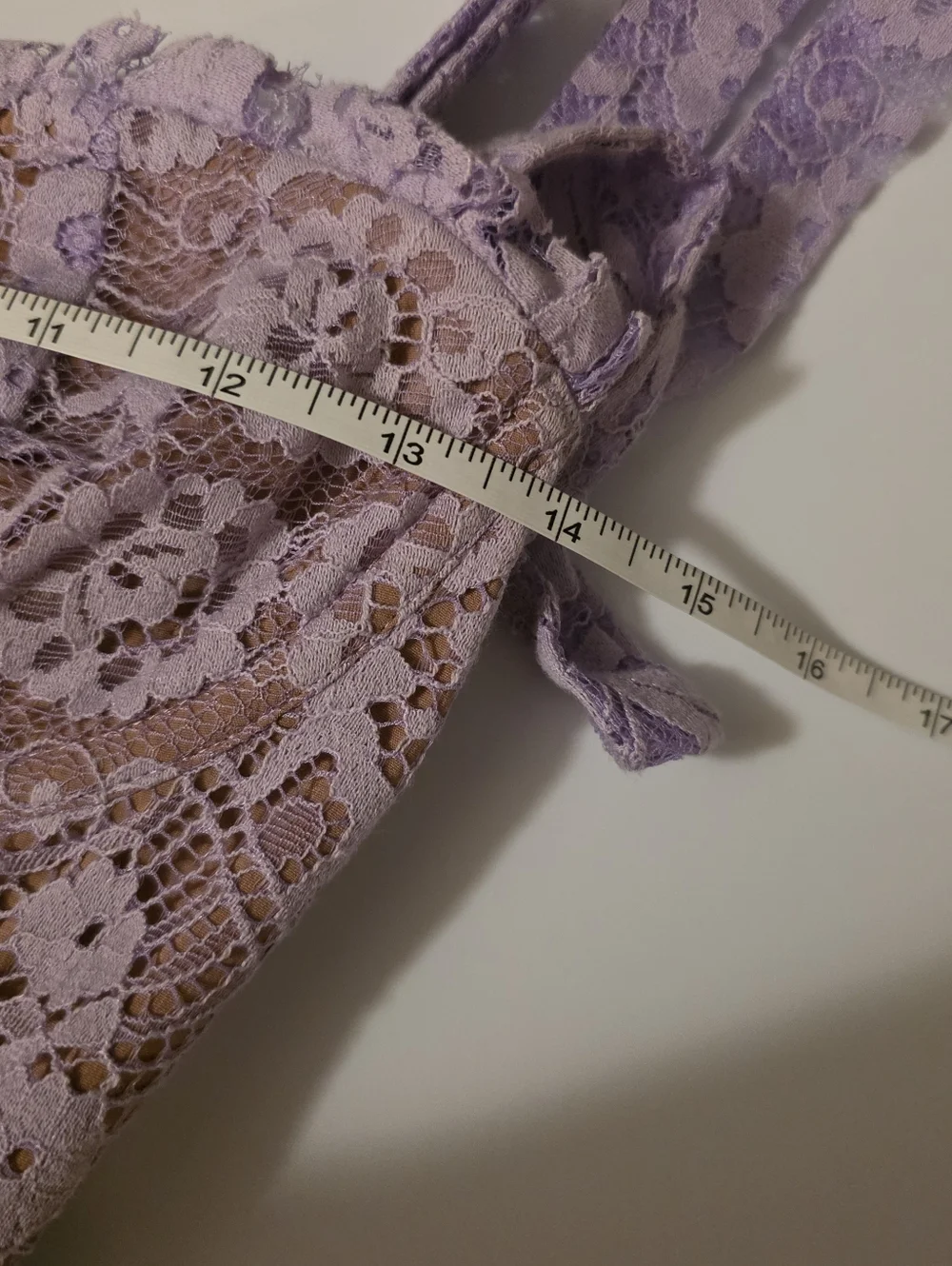 For Love & Lemons Valentina Lace Mini Dress Lavender XS - Picture 10 of 10